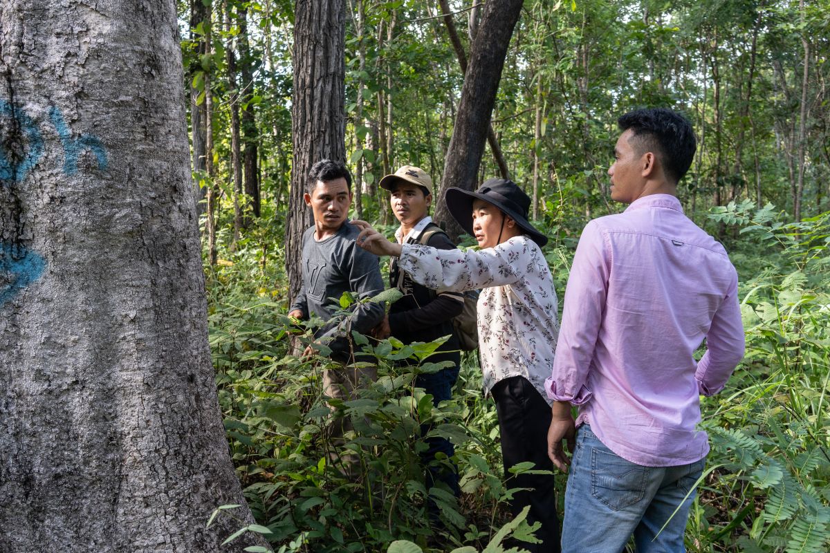 Local community members patrol their community forest. Mondulkiri Province, Cambodia, December 2019. 