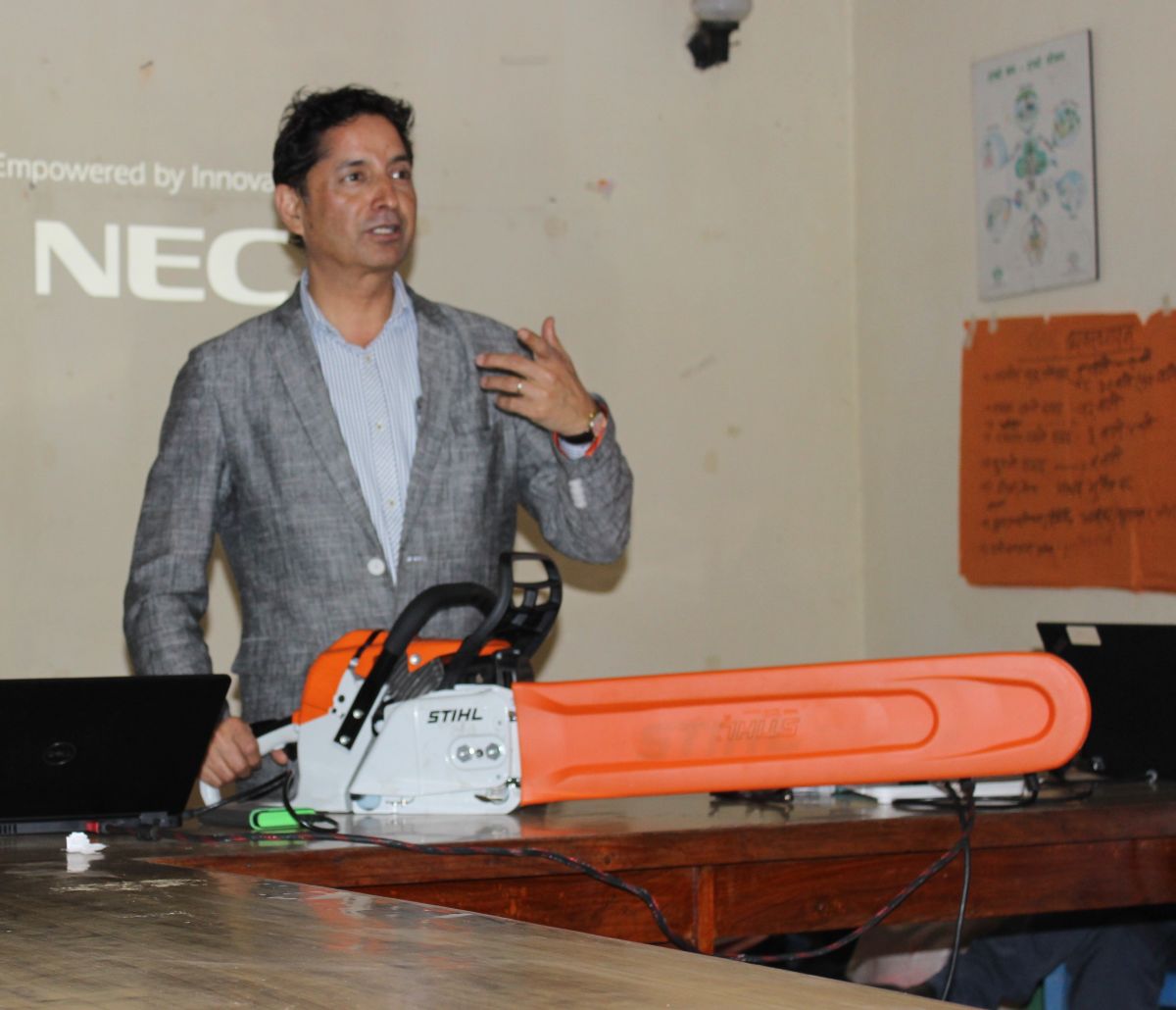 Mr. Dangal during Chainsaw Training in Kavre