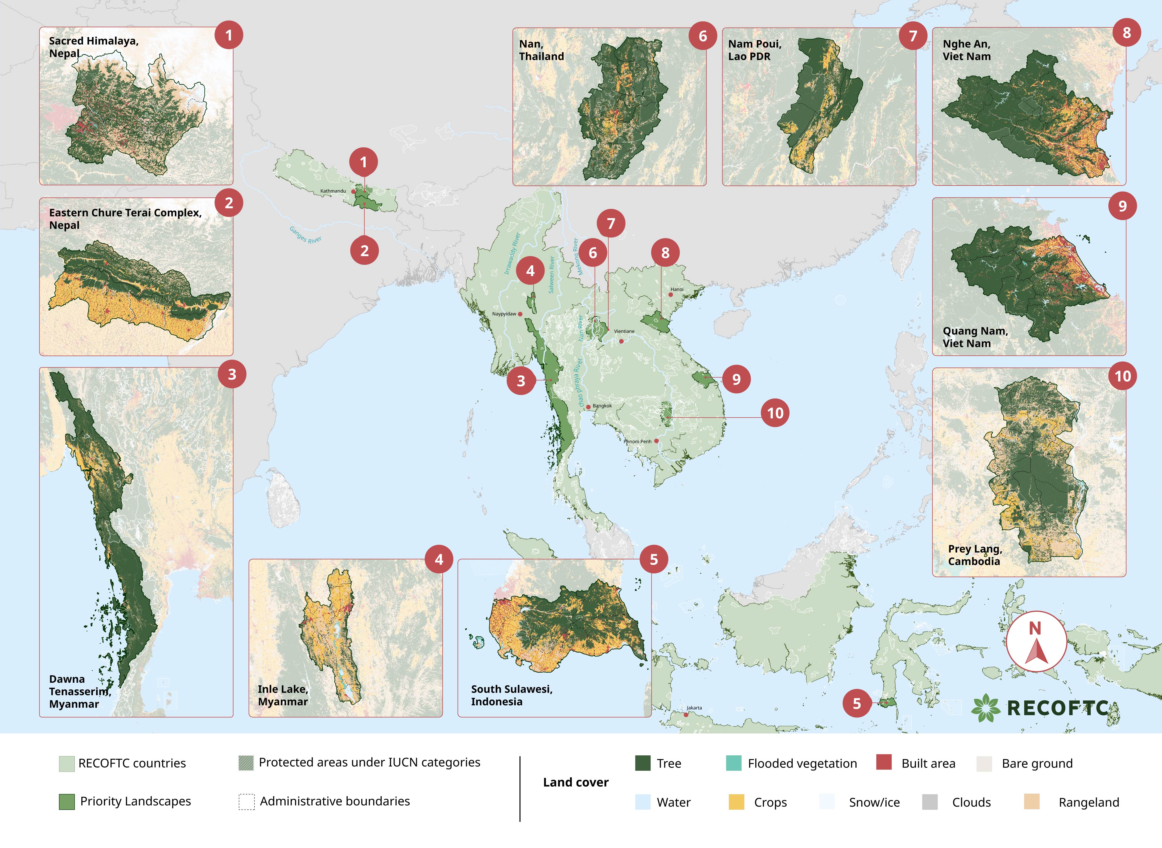 Landscapes across seven countries in Asia-Pacific where we work