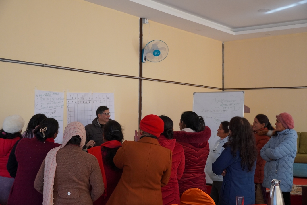 Shambhu Dangal, Country Director of RECOFTC Nepal, facilitating a session on program planning