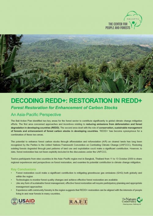 Decoding REDD: Forest Restoration in REDD+