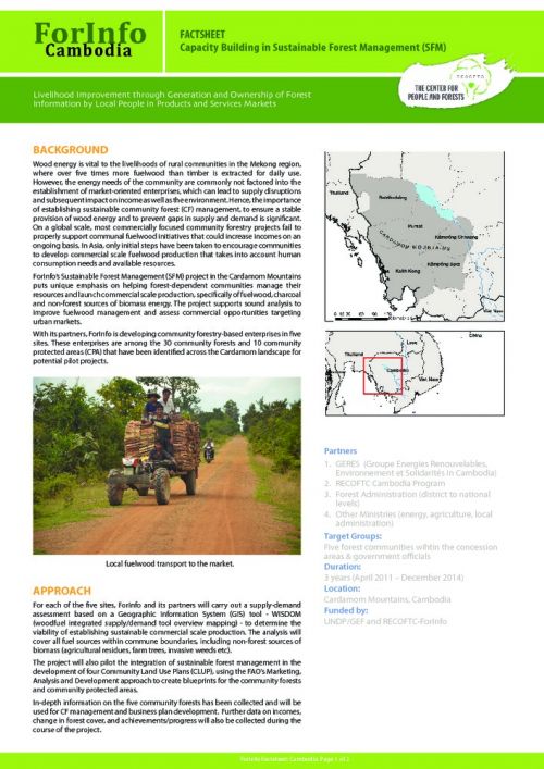 ForInfo Factsheet: Capacity Building in Sustainable Forest Management 