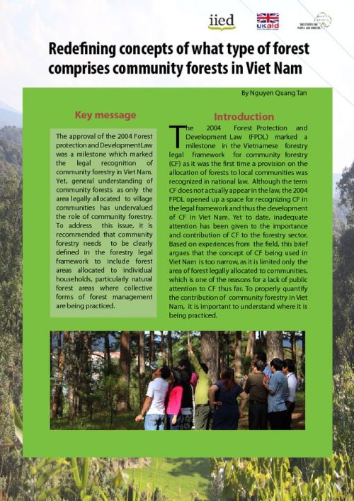 Redefining Concepts of What Type of Forest Comprises Community Forests in Viet Nam
