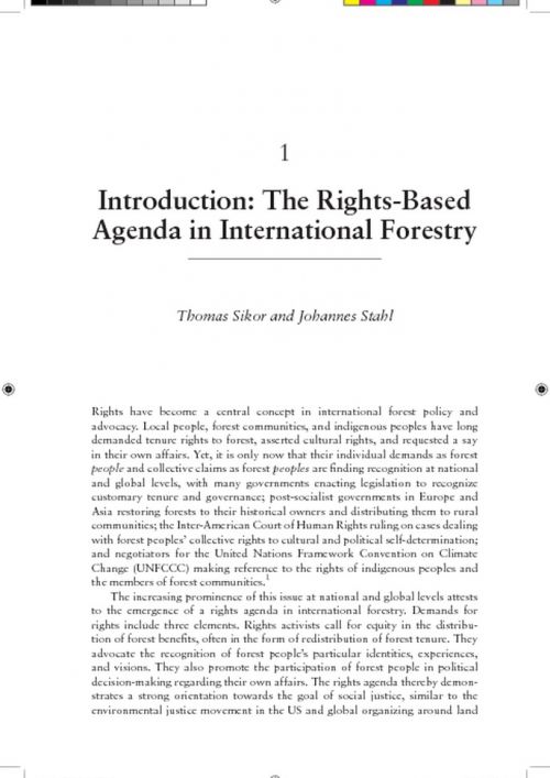 Introduction: The Rights-Based Agenda in International Forestry 