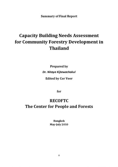 Capacity Building Needs Assessment for Community Forestry Development in Thailand