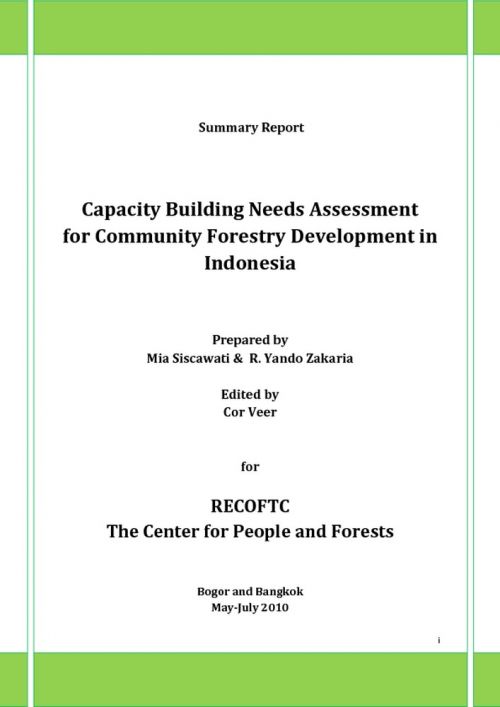 Capacity Building Needs Assessment for Community Forestry Development in Indonesia