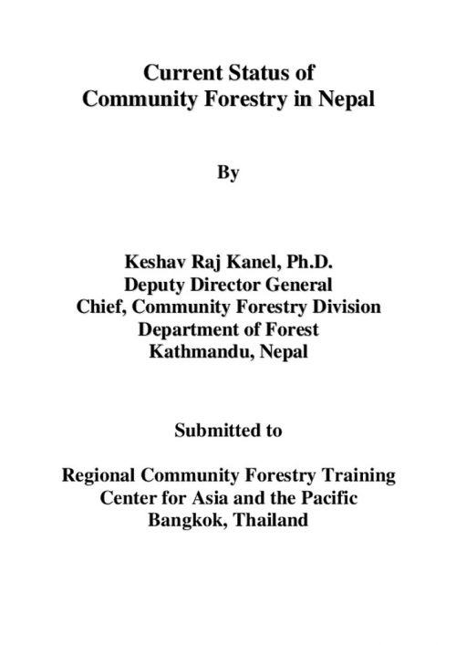 Current Status of Community Forestry in Nepal