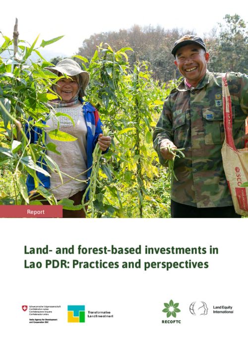 Land and forest-based investments in Lao PDR: Practices and perspectives