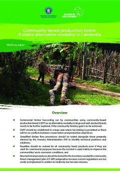 Community-based Production Forest: A Viable Alternative Modality in Cambodia