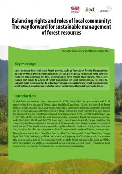 Balancing Rights and Roles of Local Community: The Way Forward for Sustainable Management of Forest Resources